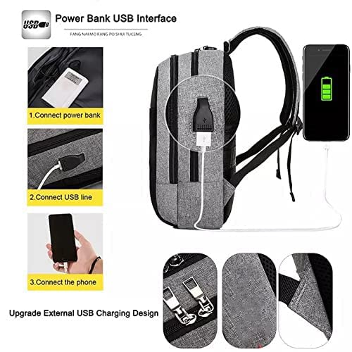 Anti-Theft Laptop Backpack with USB Charging Port, Combination Lock and Night Reflective Printing ( 42 x 32 
 x 13 cm)