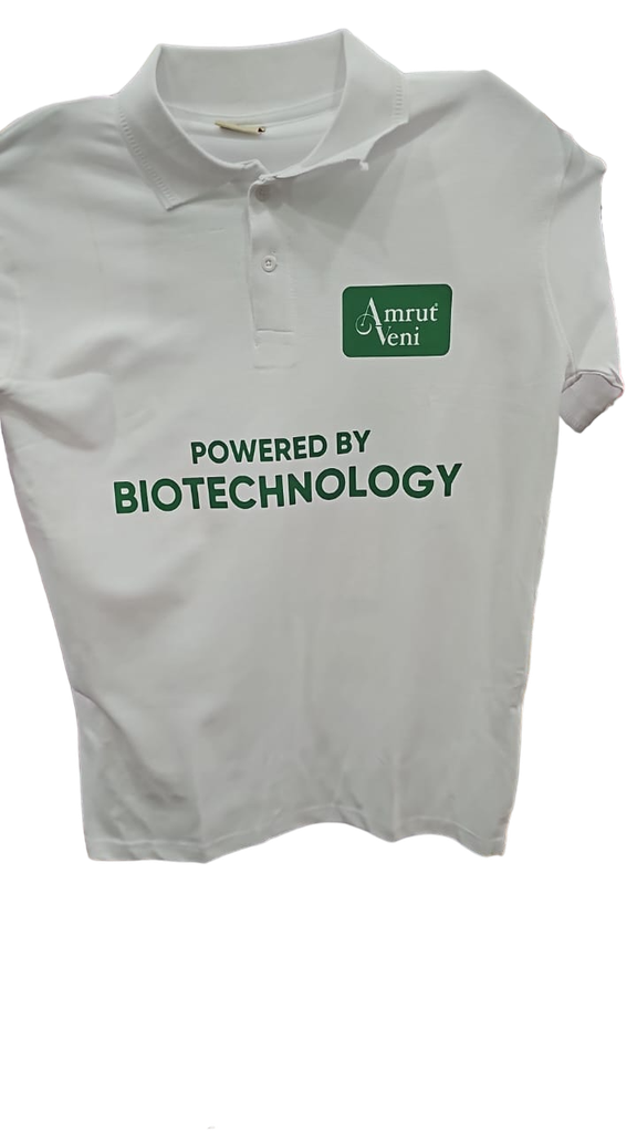 T-Shirt - White Collar 240 GSM, 100% Cotton