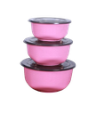 Bowl Steel inner With Airtight Lid - (3 Pcs Set - 1000 ML x 1500 ML x 2000 ML)