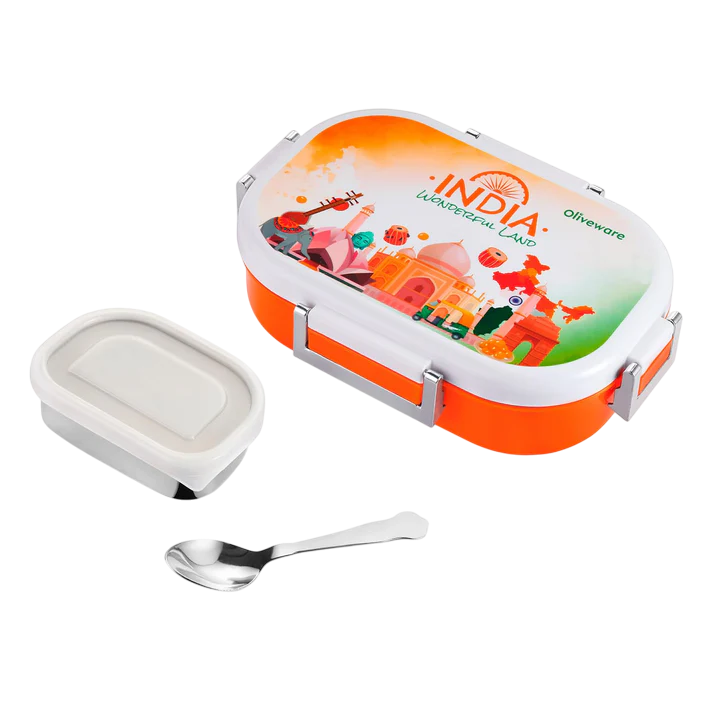 Lunch Box Stainless Steel Inner with box packing