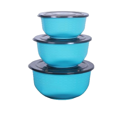 Bowl Steel inner With Airtight Lid - (STAR 3 Pcs Set - 1000 ML x 1500 ML x 2000 ML)