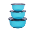 Bowl Steel inner With Airtight Lid - (STAR 3 Pcs Set - 1000 ML x 1500 ML x 2000 ML)