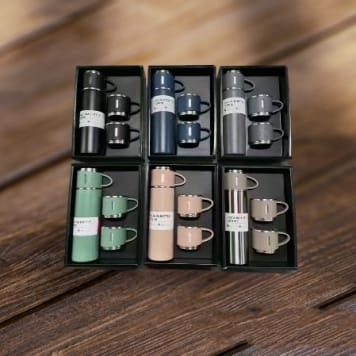 VACUUM FLASK SET 500 ML WITH 3 CUPS