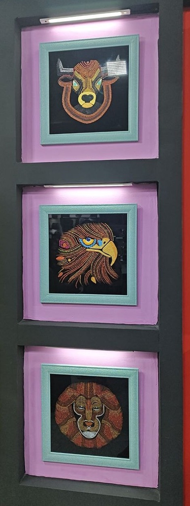 Toughened glass acrylic hand painted 15x15 inch