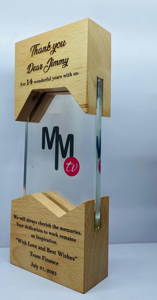 wooden crystal memento