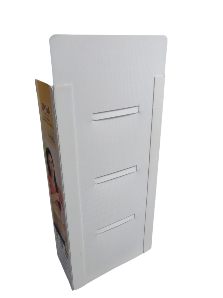 DYNA Digitally Printed, Foldable Pop up Plastic Corrugation Display Stand - Ideal for Exhibitions, Supermarkets, Chain Stores, and Product Promotions. SIZE: H-54.5", W-24", D-12", 5 MM With 1000 GSM.