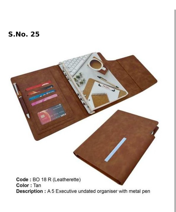A 5 Executive undated organiser with metal pen (250 Pages)