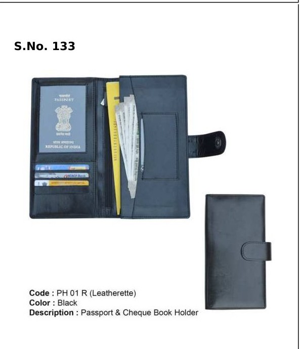 Passport & Cheque Book Holder - Leatherette