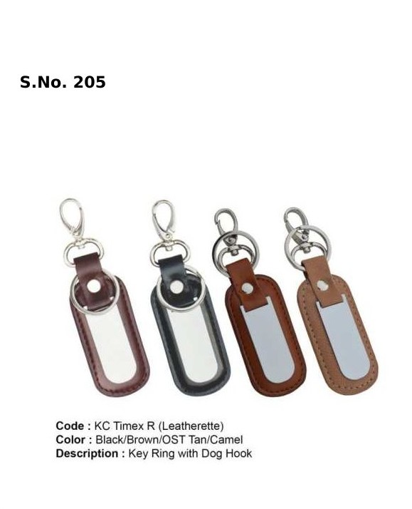 Key Ring with Dog Hook - Leatherette