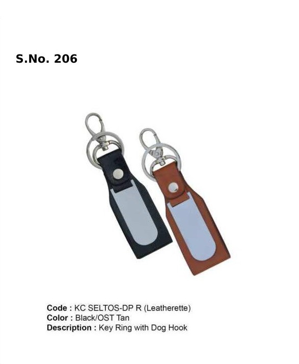 Key Ring with Dog Hook - Leatherette