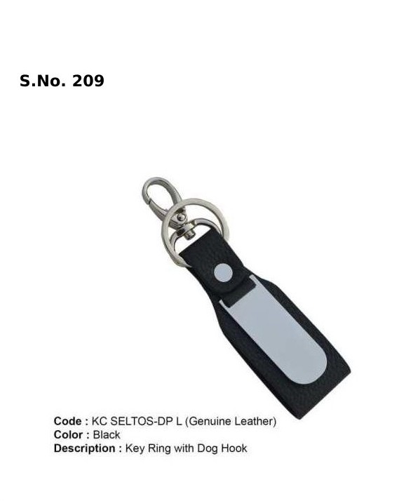 Key Ring with Dog Hook- Genuine Leather