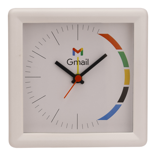 Gmail Table Clock ( Alarm Clock ) - Size :  4.75"X4.75" Dial Size : 4"