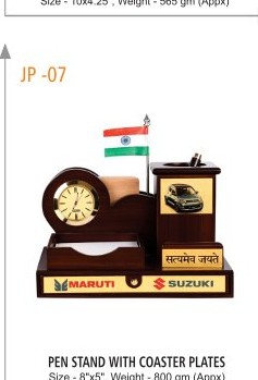 PEN STAND WITH COASTER PLATES Size - 8"x5", Weight - 800 gm (Appx)