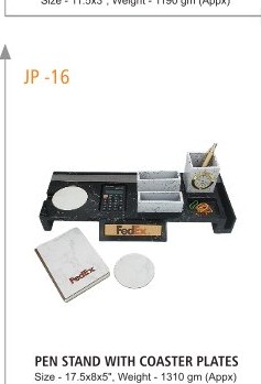 PEN STAND WITH COASTER PLATES Size - 17.5x8x5", Weight - 1310 gm (Appx)