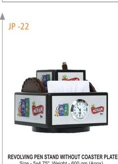 REVOLVING PEN STAND WITHOUT COASTER PLATES Size - 5x4.75", Weight - 600 gm (Appx)