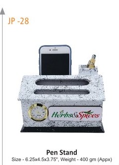 Pen Stand Size - 6.25x4.5x3.75", Weight - 400 gm (Appx)