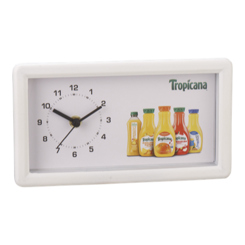 Tropicana Table Clock -  Size :  4.5"X8" Dial Size :  3.5"X7"