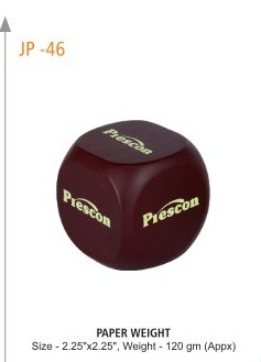 PAPER WEIGHT Size - 2.25"x2.25", Weight - 120 gm (Appx)