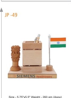 Pen Stand with Flag Size - 5.75"x5.5" Weight - 260 gm (Appx)