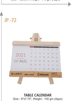 TABLE CALENDAR Size - 8"x7.5"x0.7", Weight - 130 gm (Appx)