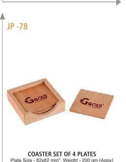 COASTER SET OF 4 PLATES Plate Size - 82x82 mm, Weight - 200 gm (Appx)