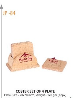 COASTER SET OF 4 PLATE Plate Size - 70x70 mm, Weight - 170 gm (Appx)