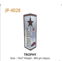 TROPHY Size - 10x3" Weight - 860 gm (Appx)
