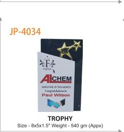 TROPHY Size - 8x5x1.5" Weight - 540 gm (Appx)