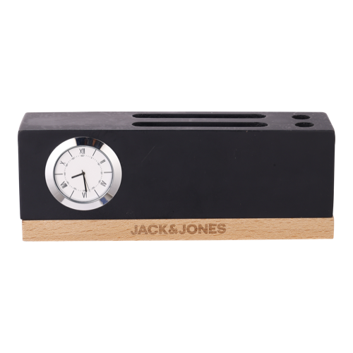 Jack&Jones Table Clock With Pen & Pad Size: 8.5"×3"