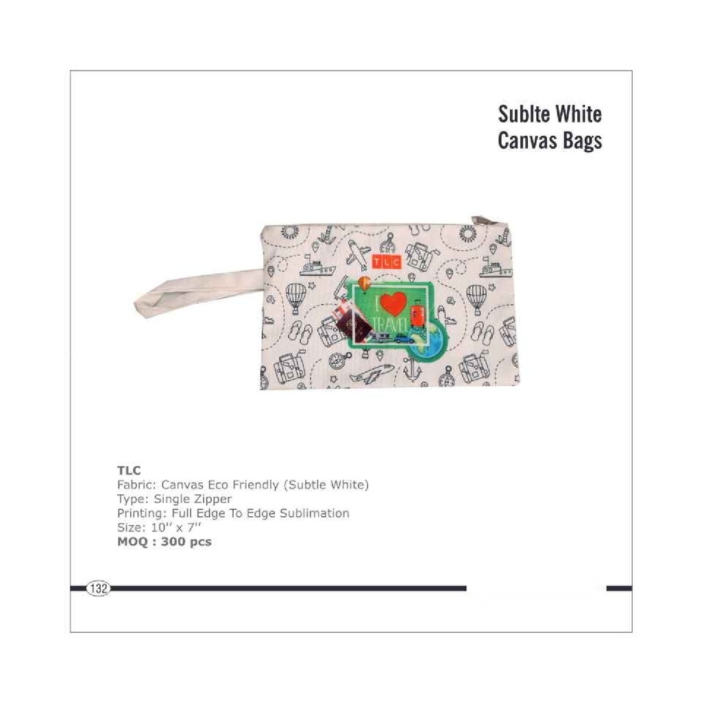 canvas eco friendly single zipper bag