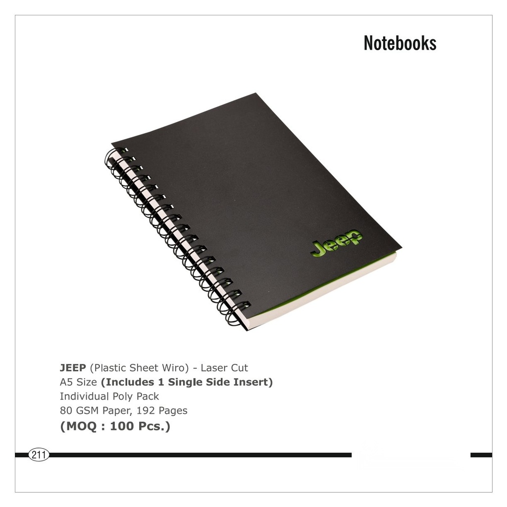 Note book (Plastic Sheet Wiro) - Laser Cut