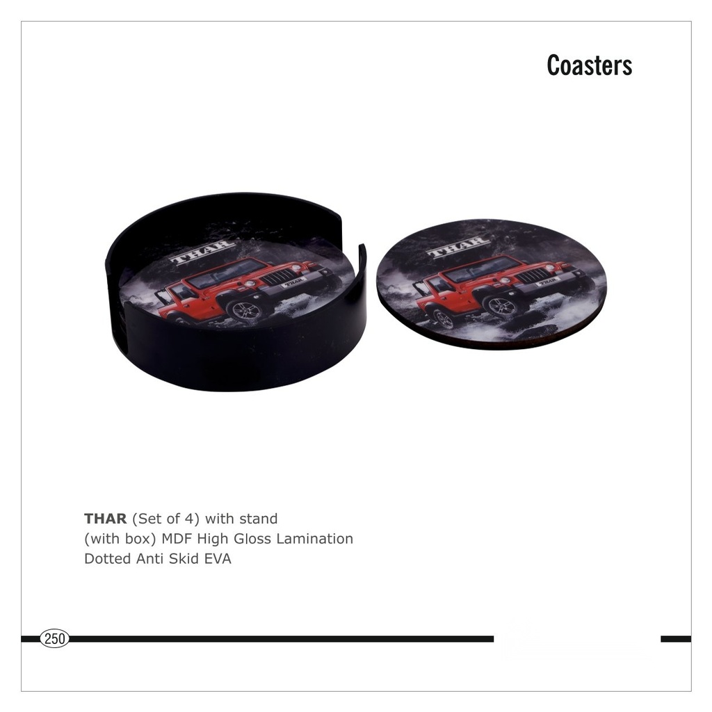 4 Pc Set Of Coaster with stand