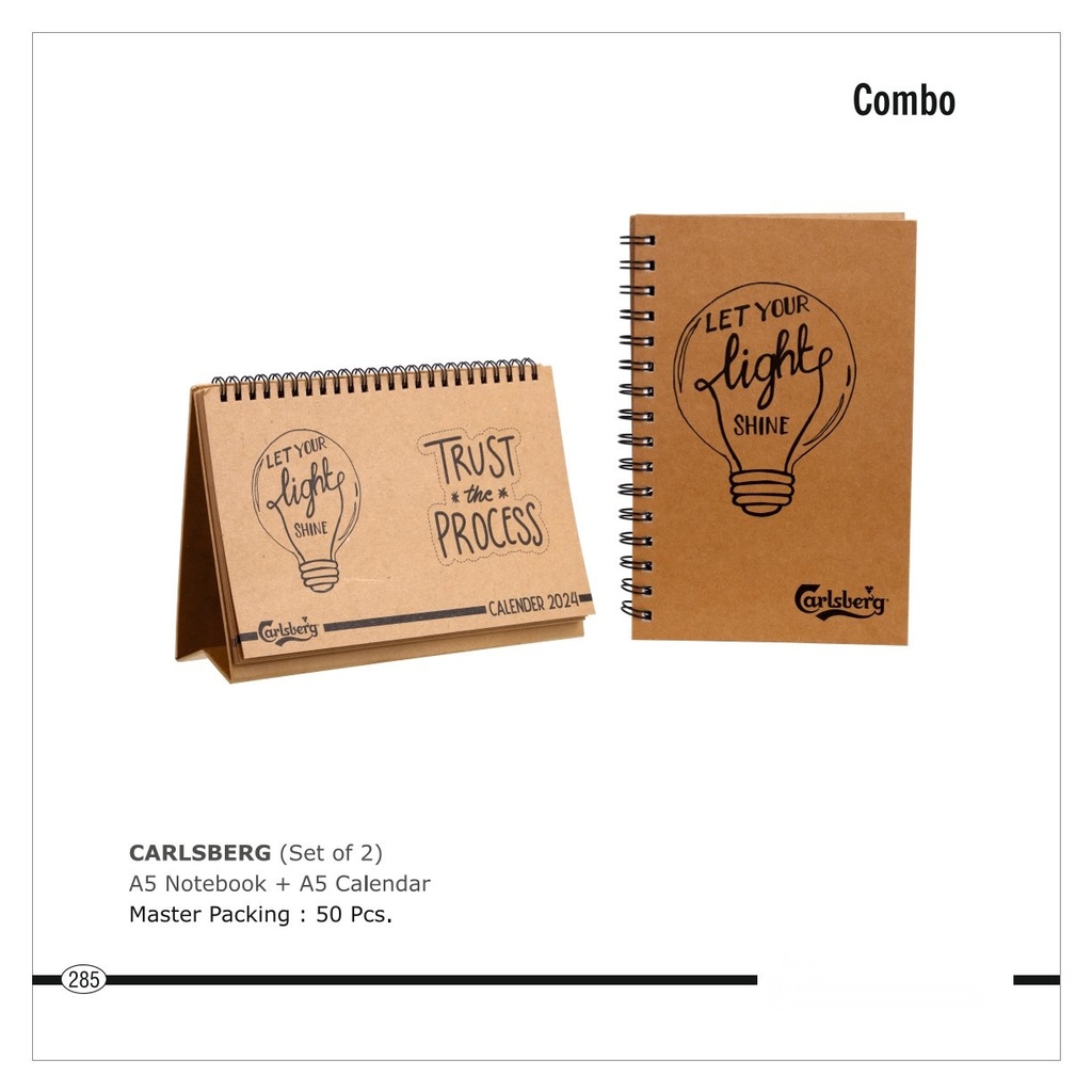 2 pc set of A5 Notebook + A5 Calendar