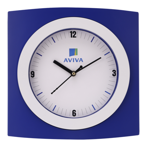 Aviva Wall Clock - Size:  10.25"X10.25" Dial Size: 7"