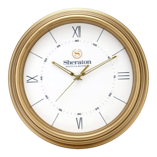 Sheraton Wall Clock - Size: 12.25" Dial Size: 9.5"