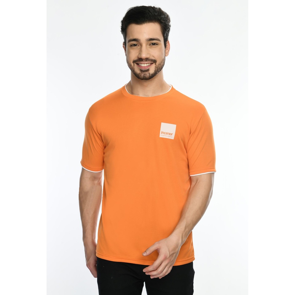 T-Shirt - Round Neck; Contrast Sleeve Piping; Fabric : Dot Knit Mesh; Sweat Absorbent ; Contrast Band