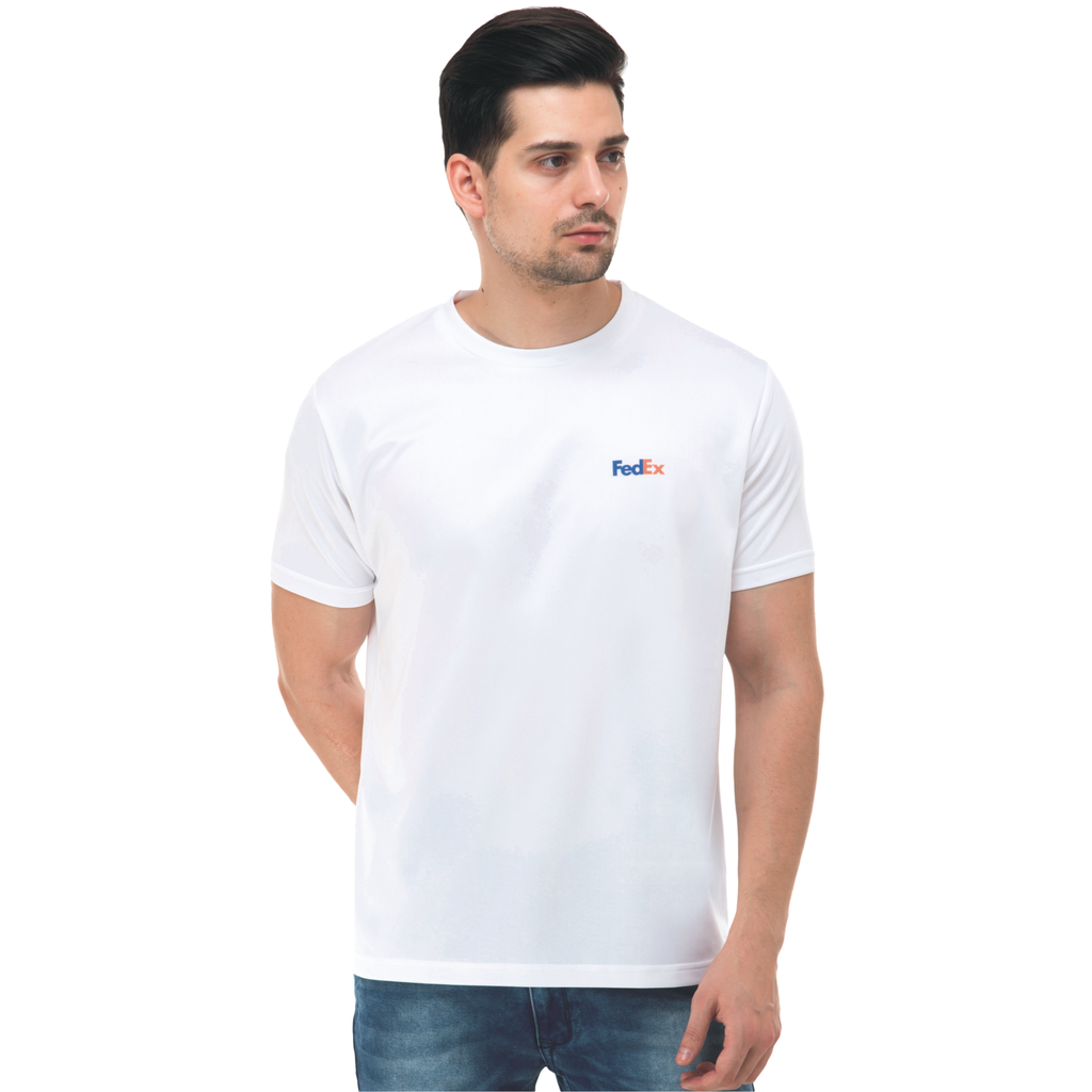 T-Shirt - Round Neck; Contrast Band; Fabric : Dot Knit Mesh; Sweat Absorbent