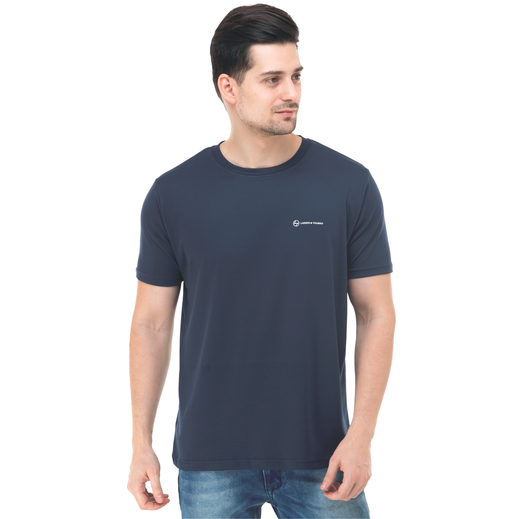 T-Shirt - Round Neck; Contrast Band; Fabric : Dot Knit Mesh; Sweat Absorbent