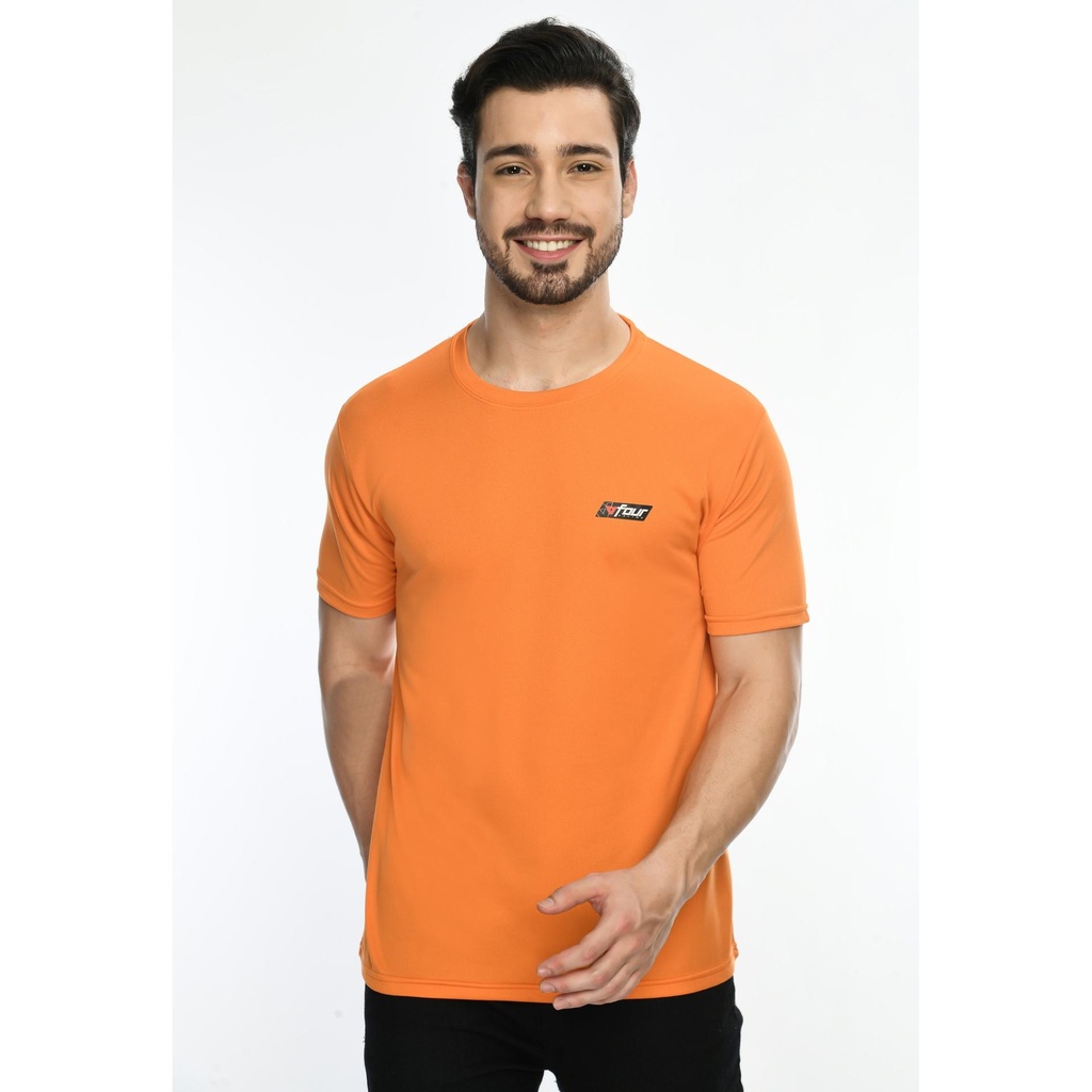 T-Shirt - Round Neck; Contrast Band; Fabric : Dot Knit Mesh; Sweat Absorbent