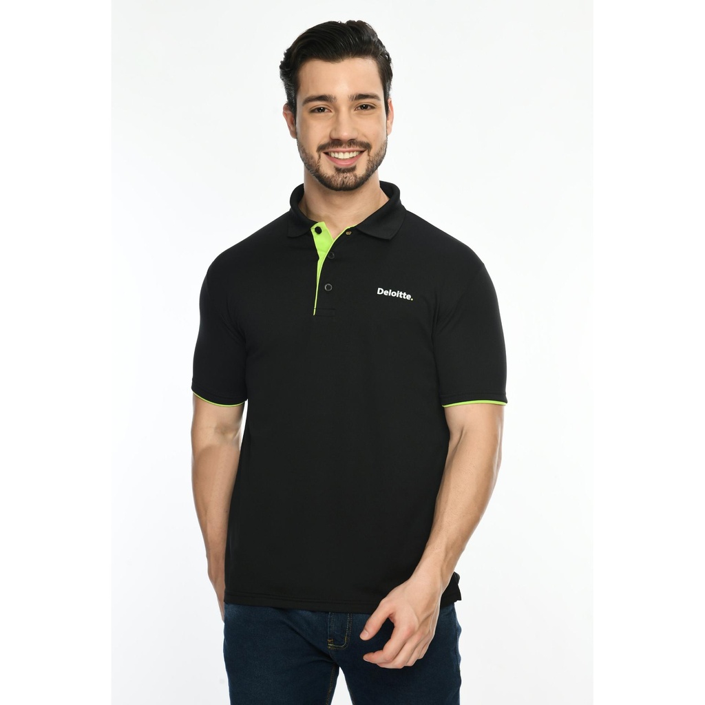 T-Shirt - Eco Polo; Contrast Bone And Sleeve Piping; Fabric : Dot Knit Mesh; Sweat Absorbent