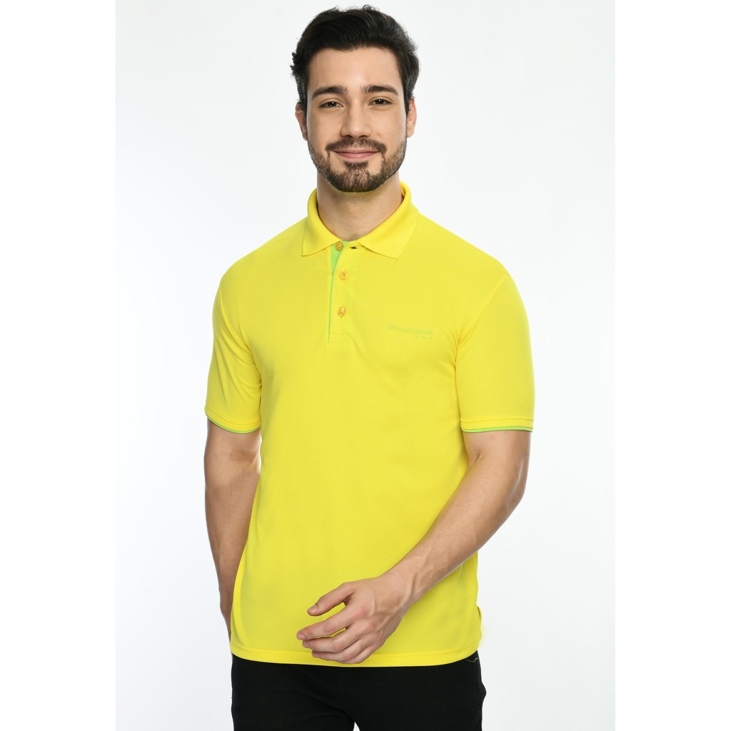 T-Shirt- Eco Polo; Contrast Bone And Sleeve Piping; Fabric : Dot Knit Mesh; Sweat Absorbent