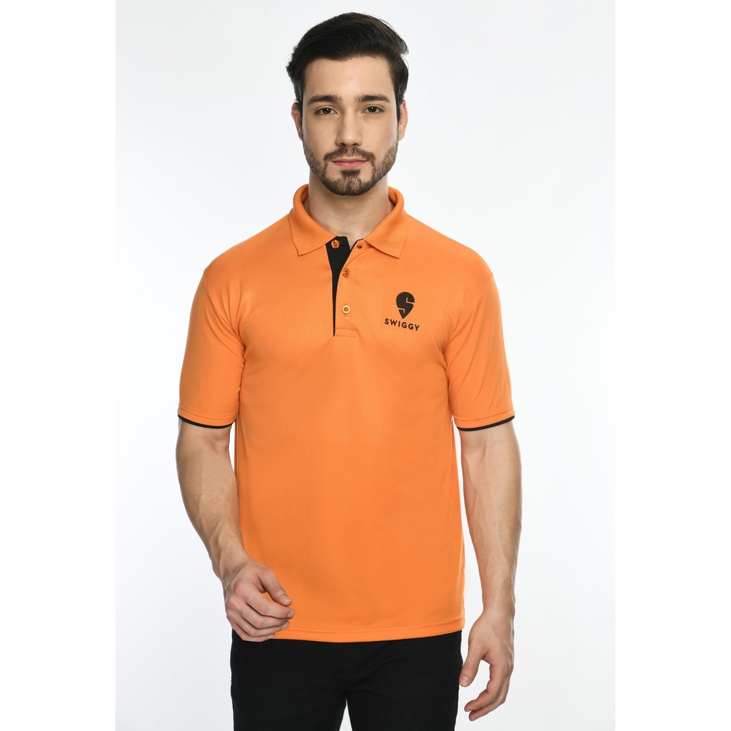 T-Shirt - Eco Polo; Contrast Bone And Sleeve Piping; Fabric : Dot Knit Mesh; Sweat Absorbent