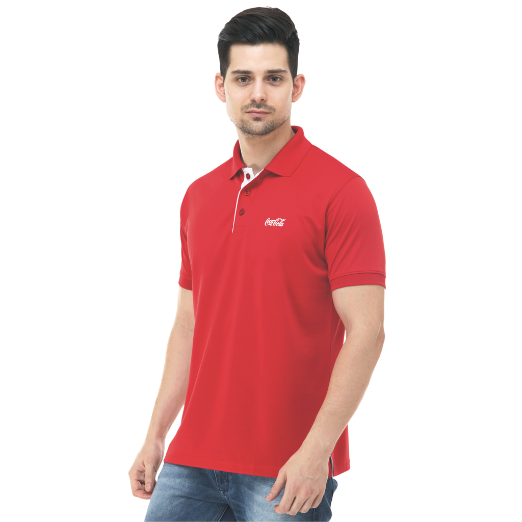 T-Shirt -Verbose Range Polo ; Contrast Bone ; Fabric : Dot Knit Mesh; Sweat Absorbent