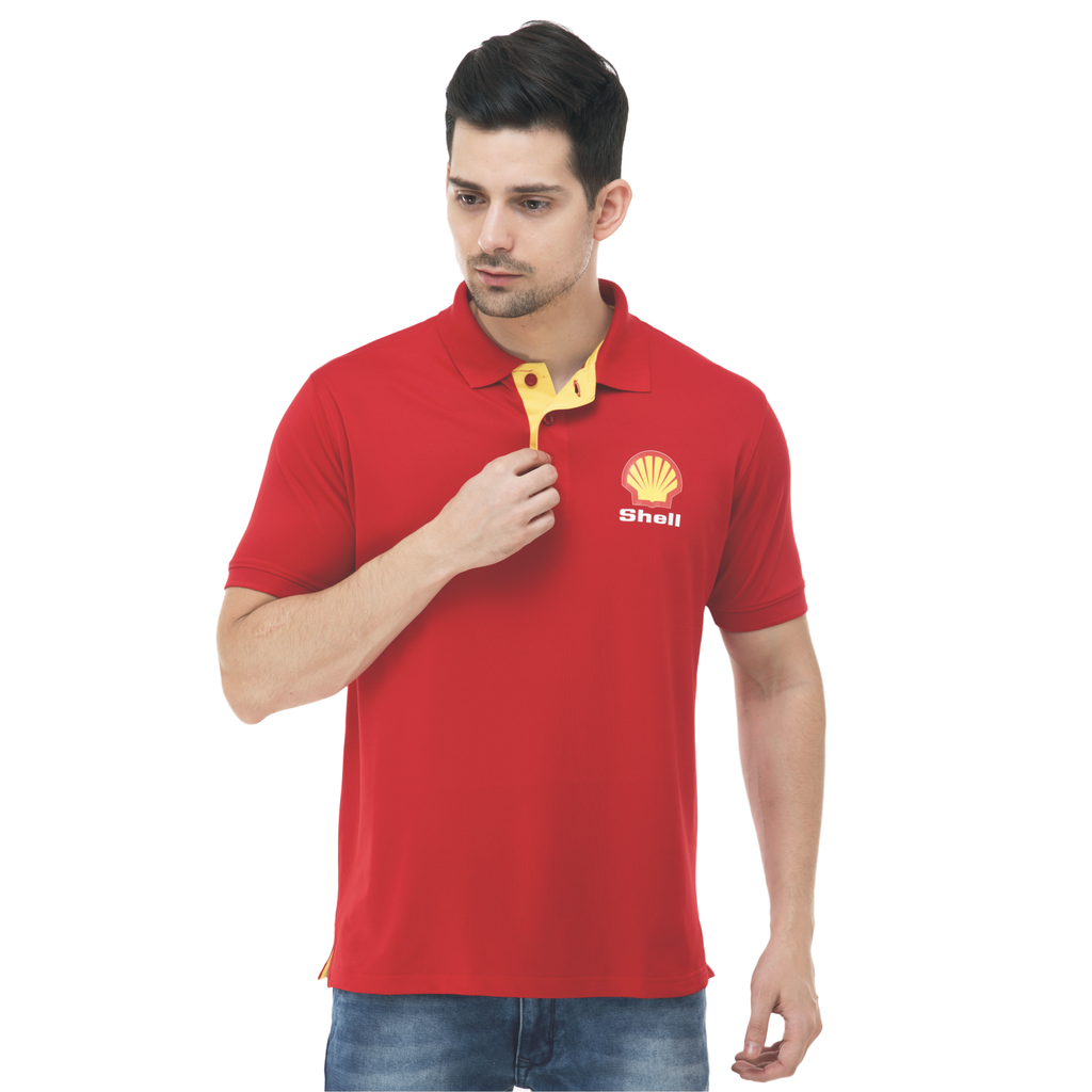 T-Shirt -Verbose Range Polo ; Contrast Bone ; Fabric : Poly Lycra ; Sweat Absorbent
