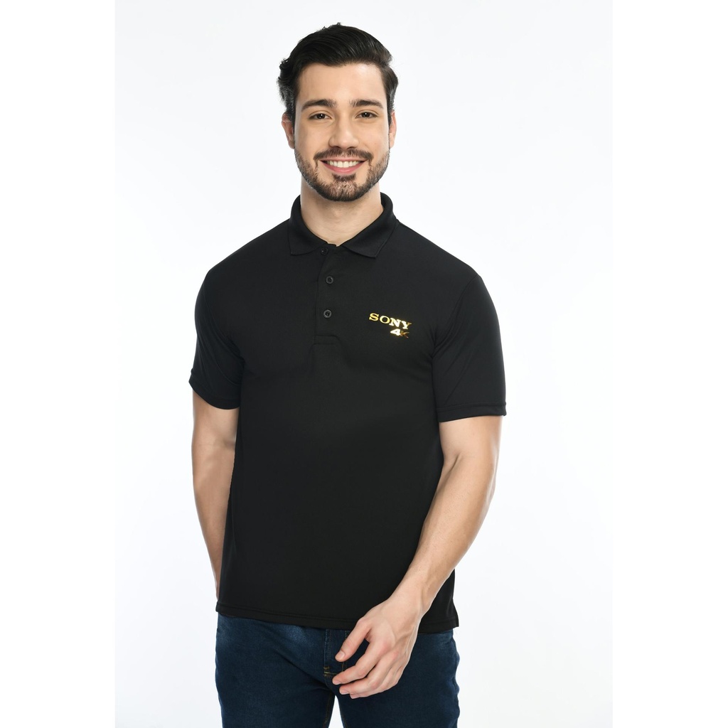T-Shirt -Special Polo ; Gold Film ; Fabric : Dot Knit Mesh ; Sweat Absorbent