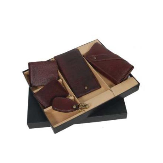 5 In 1 Brown Ndm Ladies Wallet ,Gents Wallet ,Passport Holder, Card Holder ,Keychain Leather With Box