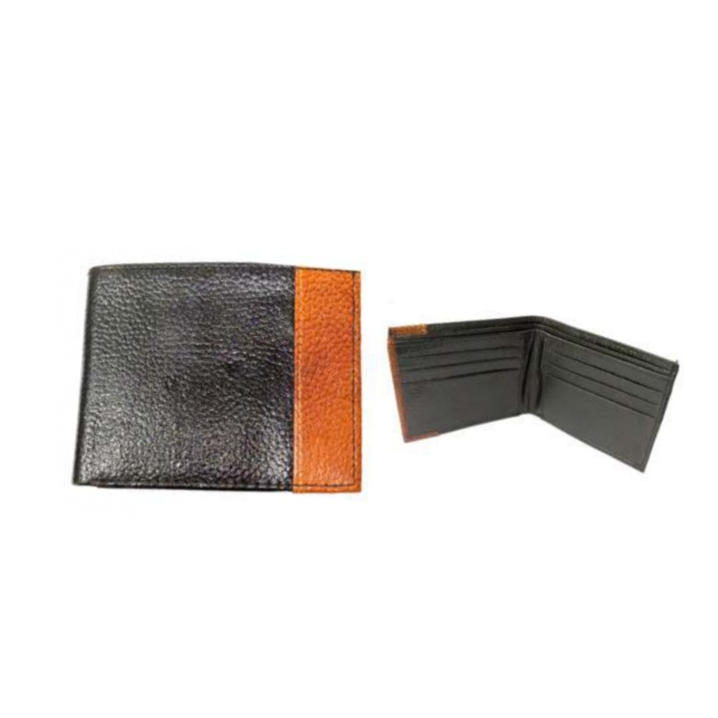 Tan And Black Pdm Leather Wallet