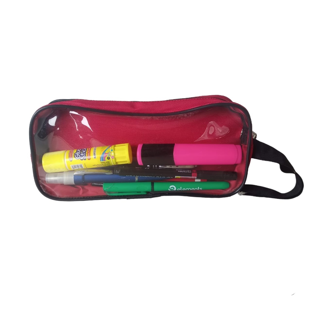 Transparent Pouch with Two Compartments (23 X 10 X 10 Cm )
