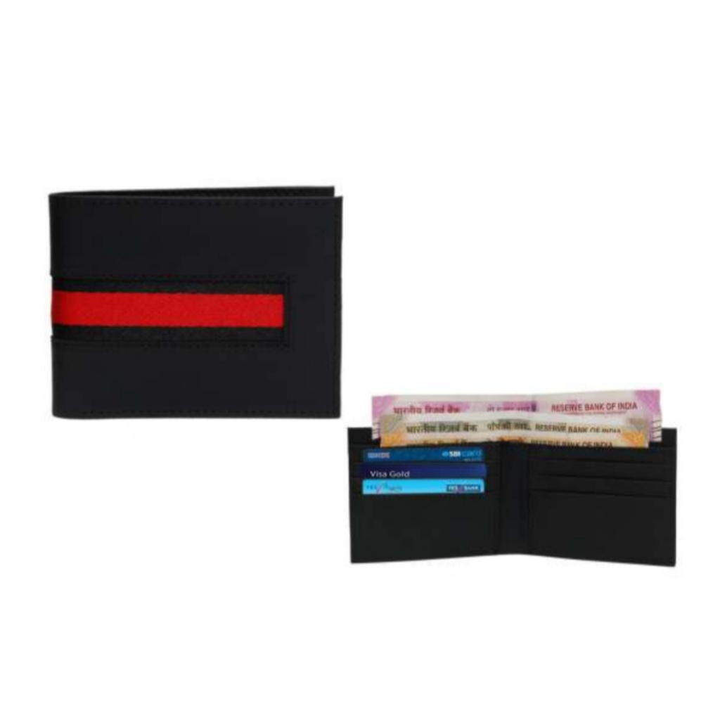 Black And Red Leatherette Wallet 