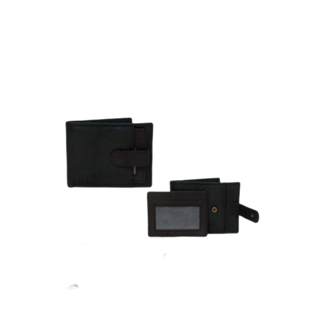 Black Leather Detachable Cards Wallet
